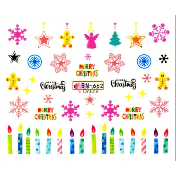 Stickere cu Apa pentru unghii cod BN662 - Sarbatori de Iarna